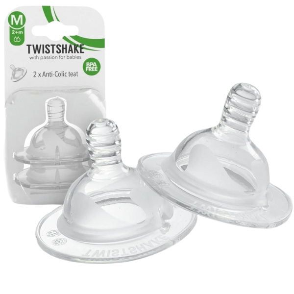 Set 2 tetine anticolici Twistshake, 2+ luni..