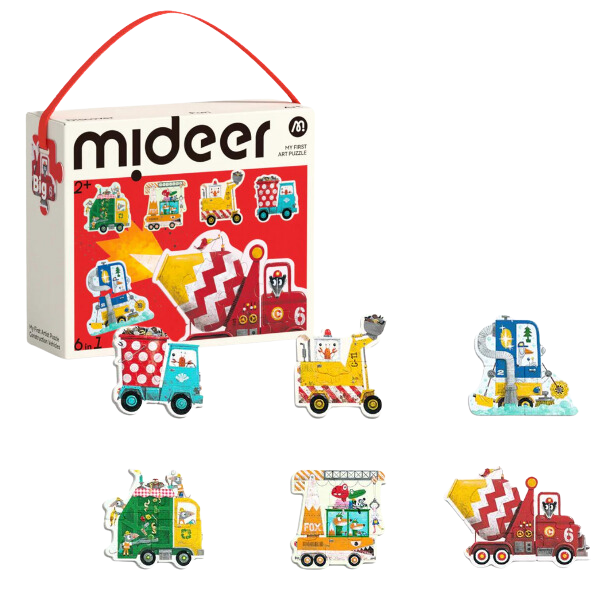 Primul Puzzle „Vehicule de Construcție”, 6 în 1