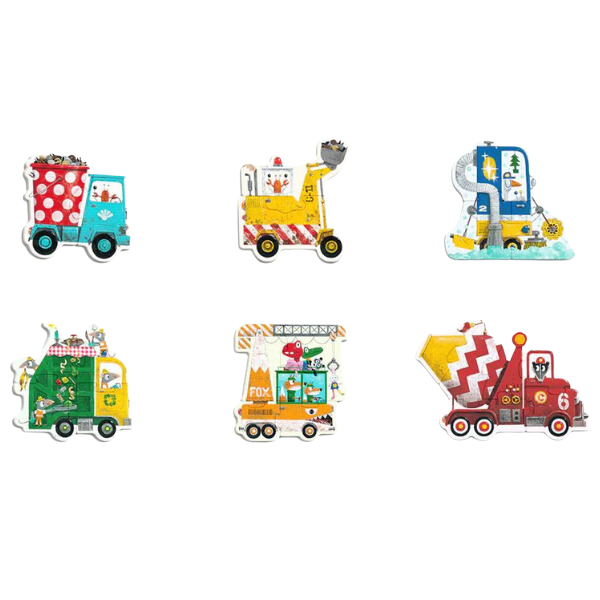 Primul Puzzle „Vehicule de Construcție”, 6 în 1