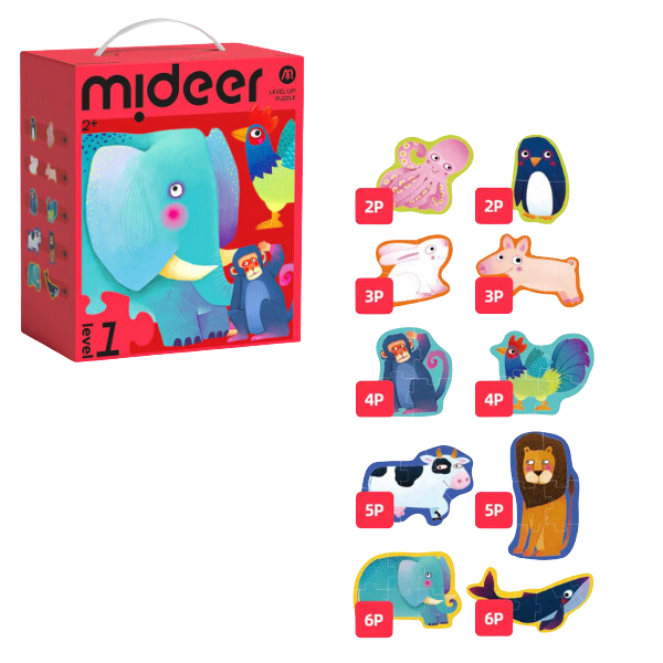 Seria de puzzle-uri „Animale”, 10 în 1, nivelul 1