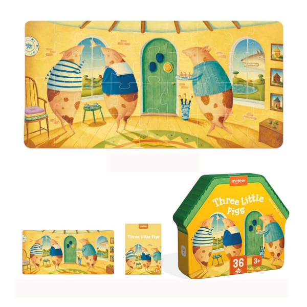 Puzzle cu basme ilustrate „Trei purceluși”, 36 elem.