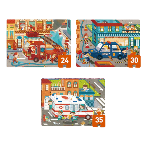Seria de puzzle-uri „Echipa de Salvare”, 3 în 1, nivelul 3