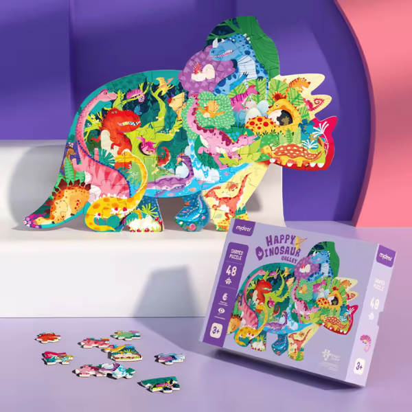 Puzzle în formă de animal „Valea Dinozaurului Fericit”, 48 elem.