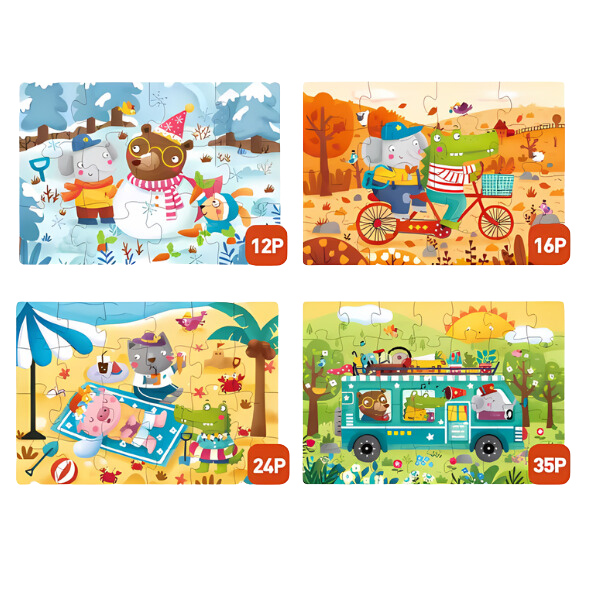 Seria de puzzle-uri „Cele Patru Anotimpuri”, 4 în 1