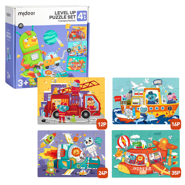 Seria de puzzle-uri „Transport”, 4 în 1