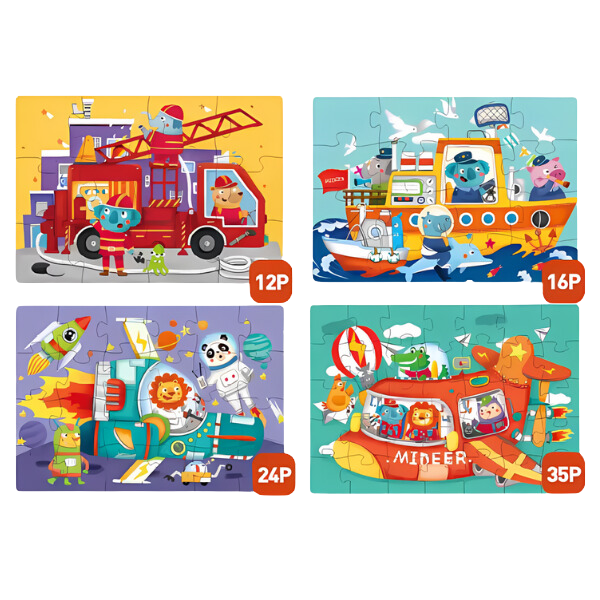 Seria de puzzle-uri „Transport”, 4 în 1