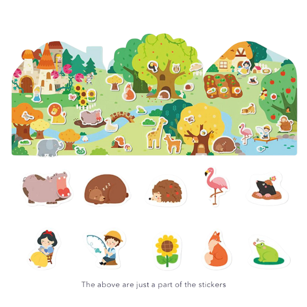 Set de Stickere Gelatinoase Reutilizabile „ Oraș Aglomerat al Animalelor”