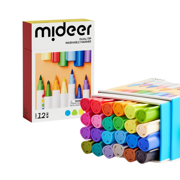 Cumpara  Creativitate - Set de markere lavabile cu 2 vârfuri, 12 culo..