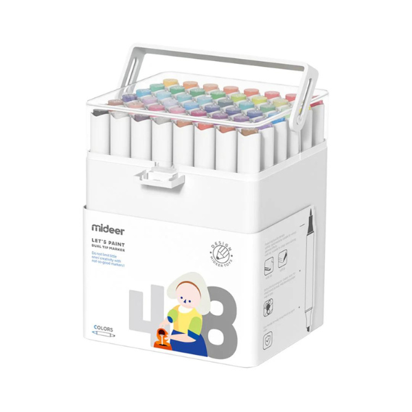 Set markere pentru schiță cu 2 capete, 48 culori