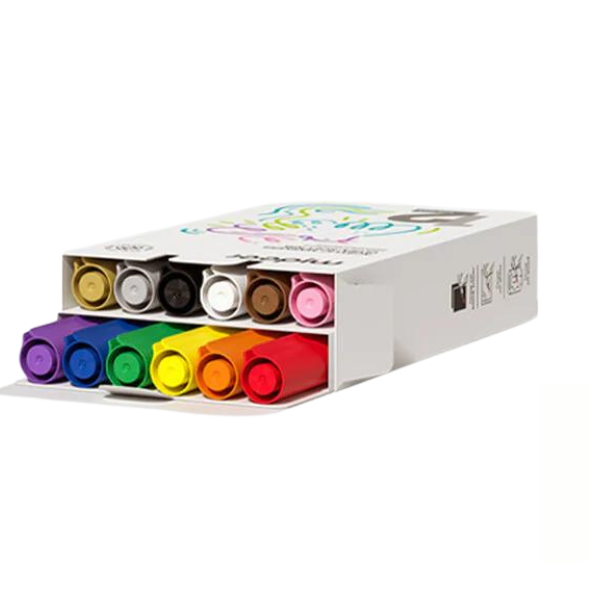Set de markere acrilice cu peniță ultra moale, 12 culori