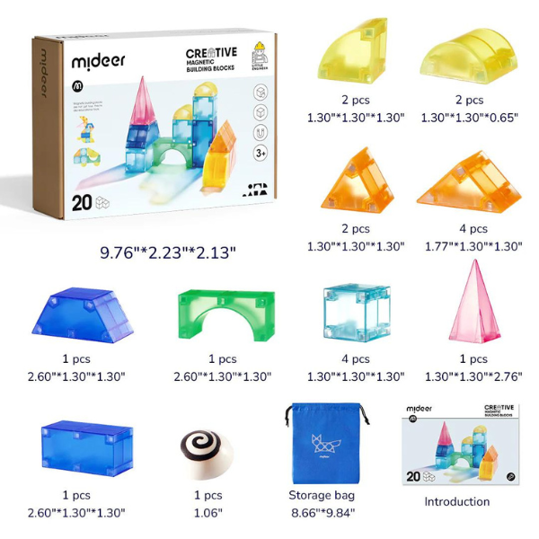 Set de construcție magnetic, 20 elem.