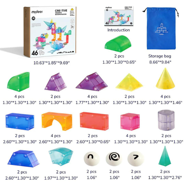 Set de construcție magnetic, 46 elem.