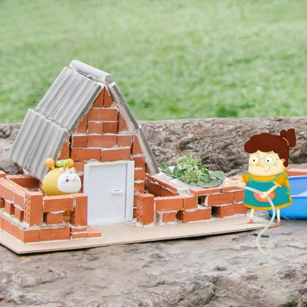 Set de construcție cu cărămizi „Cabană”, 143 buc