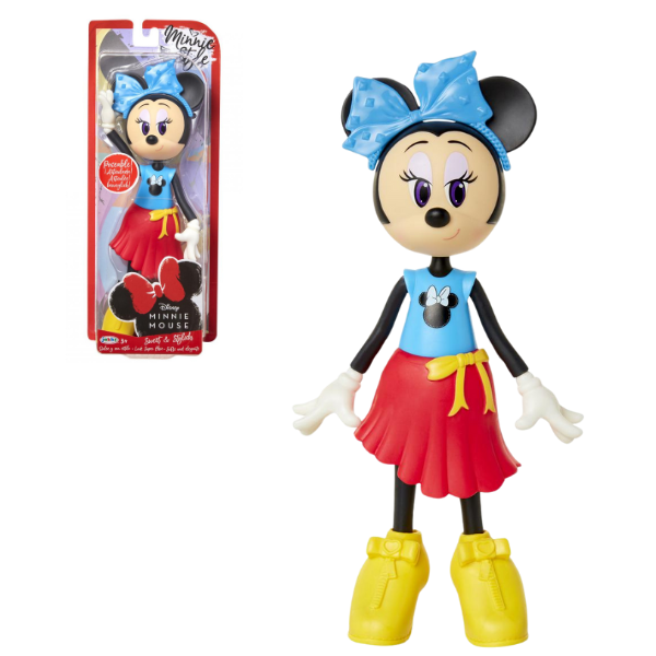 Papusa Minnie Mouse cu fundita albastra