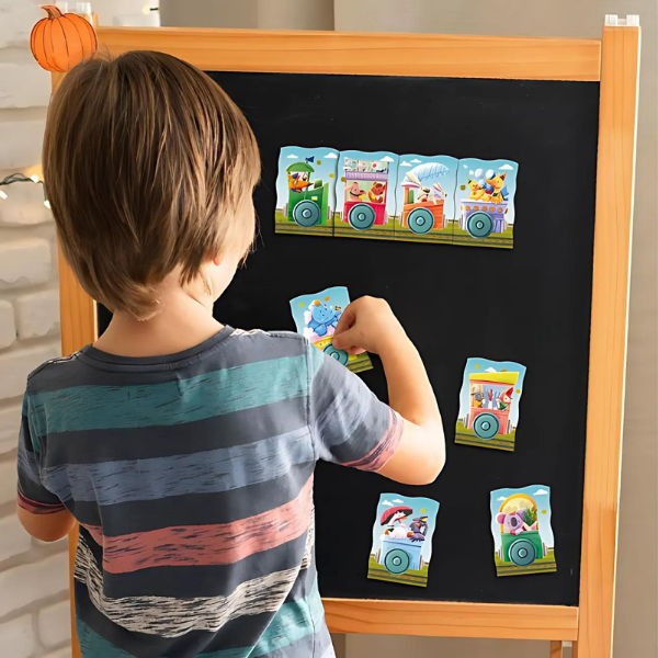 Joc magnetic „Călătorie cu trenul”, 8 elem.