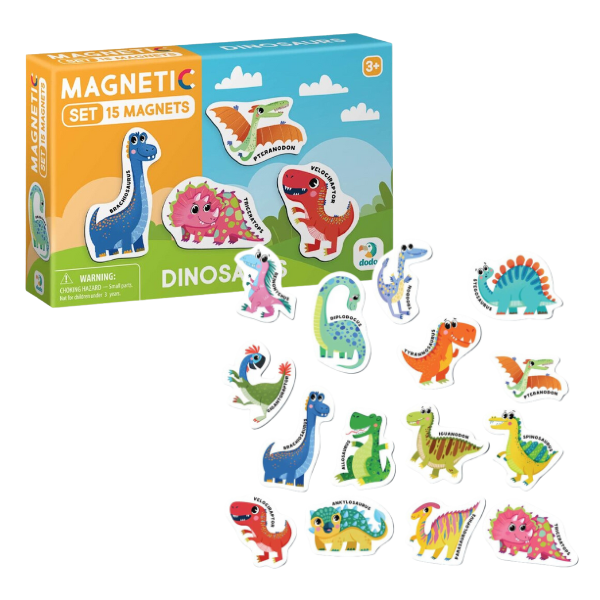 Joc magnetic „Dinozauri”, 15 elem.