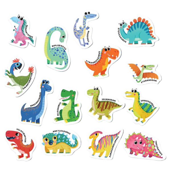 Joc magnetic „Dinozauri”, 15 elem.