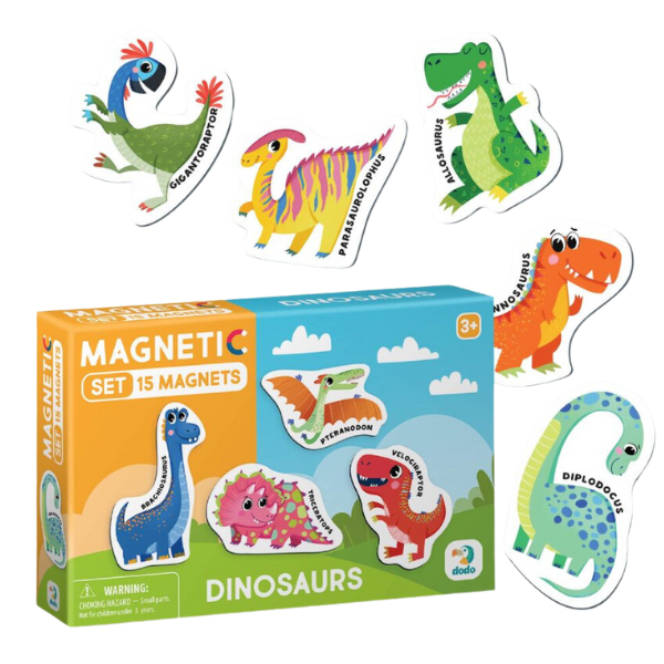 Joc magnetic „Dinozauri”, 15 elem.