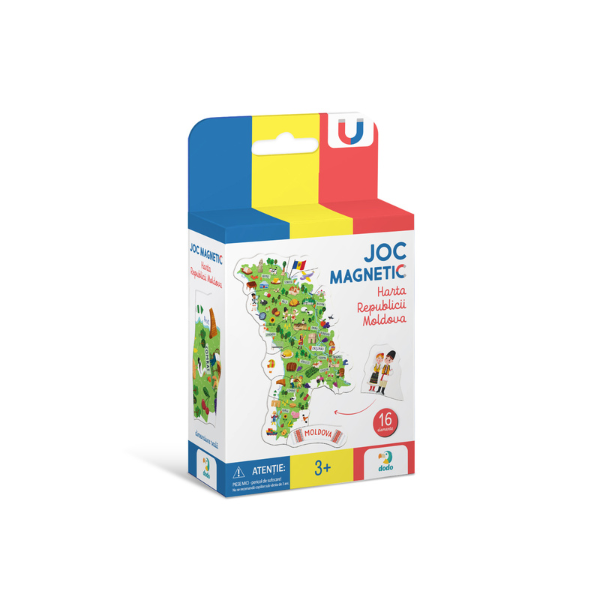 Joc magnetic educativ „Harta Moldovei”, 16 piese