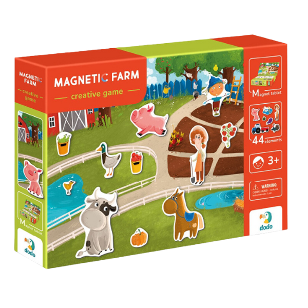 Joc magnetic  „Ferma”, 1 tablă magnetică, 44 elem.