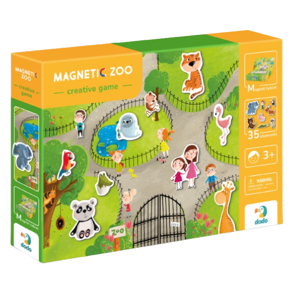 Joc magnetic  „Zoo”, 1 tablă magnetică, 35 elem.