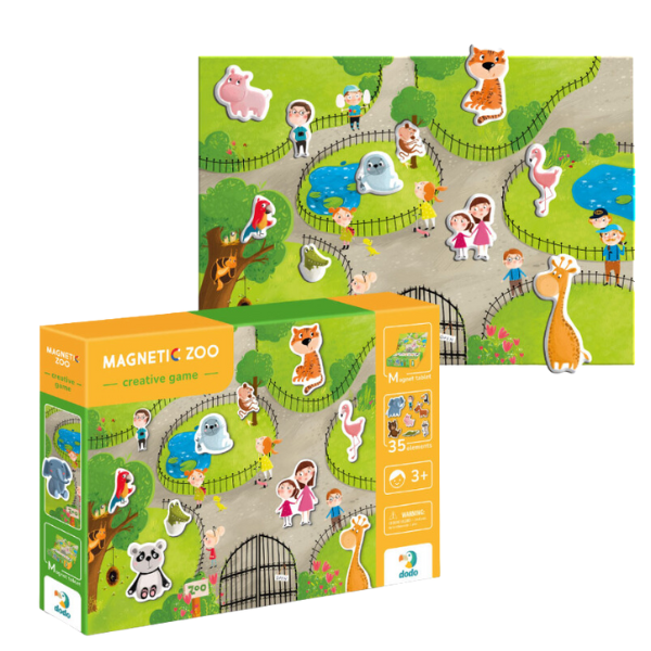 Joc magnetic  „Zoo”, 1 tablă magnetică, 35 elem.