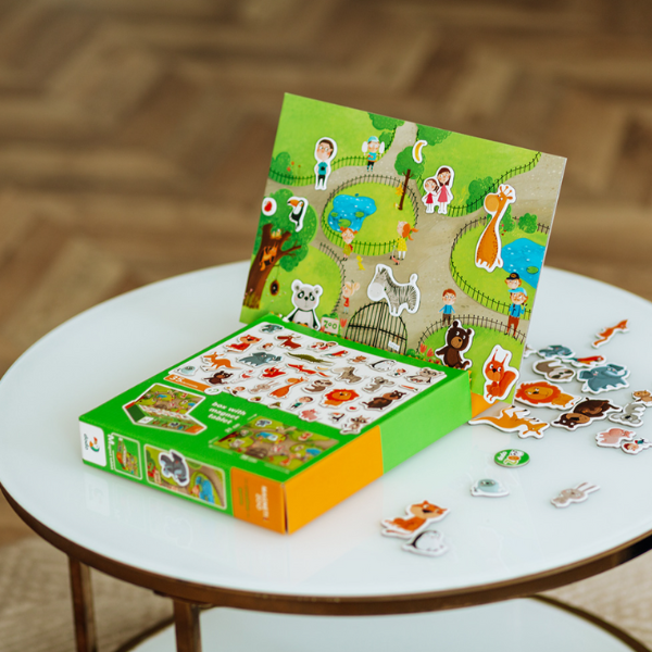 Joc magnetic  „Zoo”, 1 tablă magnetică, 35 elem.