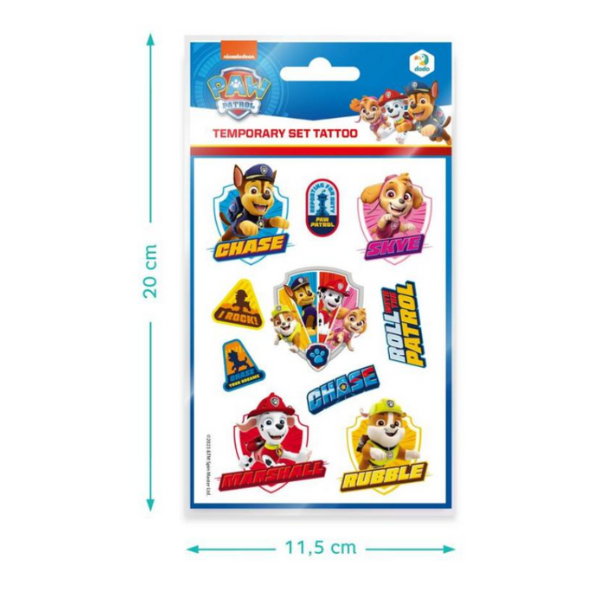 Set de tatuaje temporare pentru copii cu Patrula cățelușilor, 45 buc.