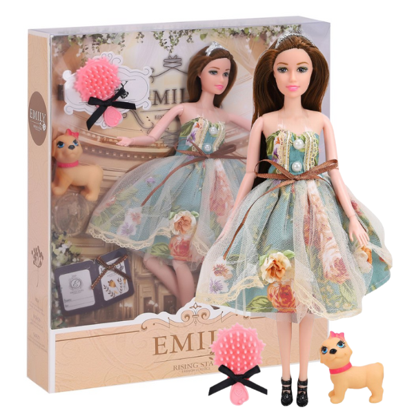 Cumpara  Păpuși, case și cărucioare - Păpușa Emily „Seria cu animăluț și accesorii”..