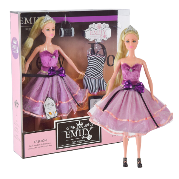 Cumpara  Păpuși, case și cărucioare - Păpușa Emily „Seria lavandă cu accesorii”..