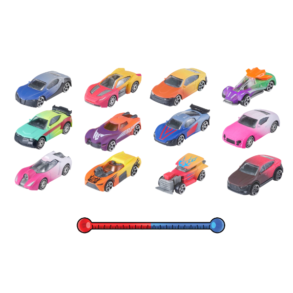 Set de 3 mașinuțe cu schimbare de culoare, Teamsterz S/M
