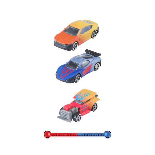 Set de 3 mașinuțe cu schimbare de culoare, Teamsterz S/M