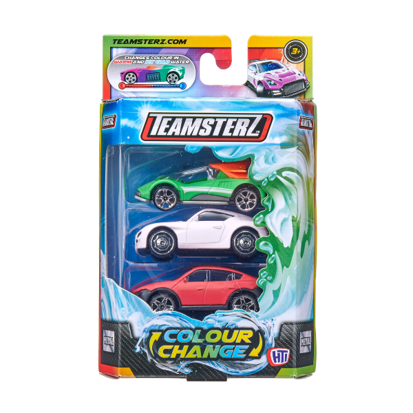 Set de 3 mașinuțe cu schimbare de culoare, Teamsterz S/M