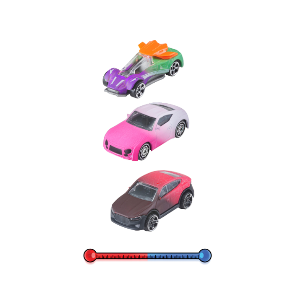 Set de 3 mașinuțe cu schimbare de culoare, Teamsterz S/M
