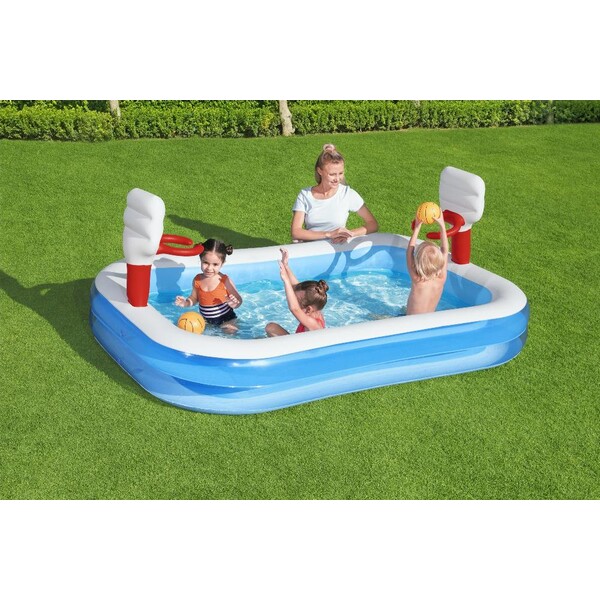 Bazin Gonflabil Baschet cu inele 254х168х102cm, 636L, 3+