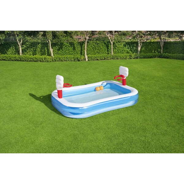 Bazin Gonflabil Baschet cu inele 254х168х102cm, 636L, 3+