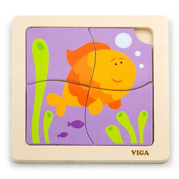 Mini-puzzle din lemn “Pește”