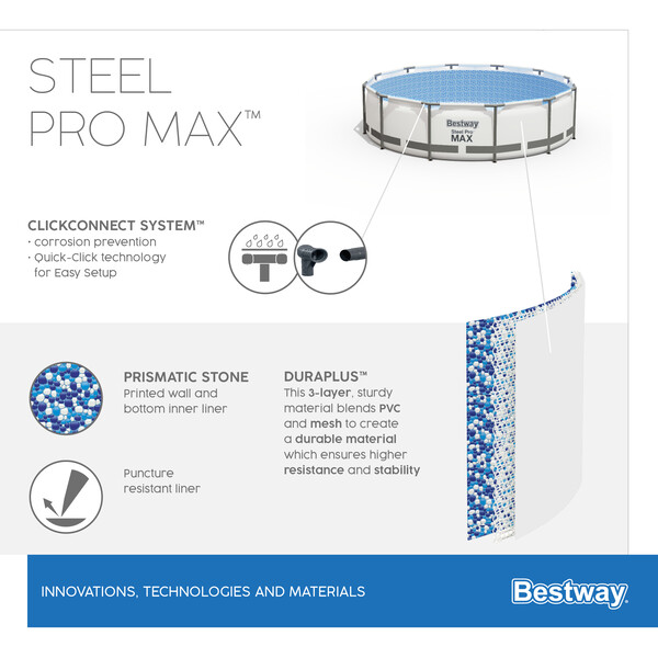 Piscina Bestway carcasa metalica Steel Pro Max 396х122см, 12690 L