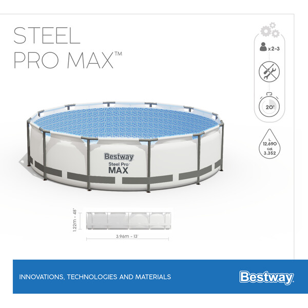 Piscina Bestway carcasa metalica Steel Pro Max 396х122см, 12690 L