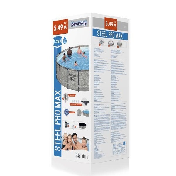 Piscina Steel Pro Max 549x122cm, 23062L, carcas metal