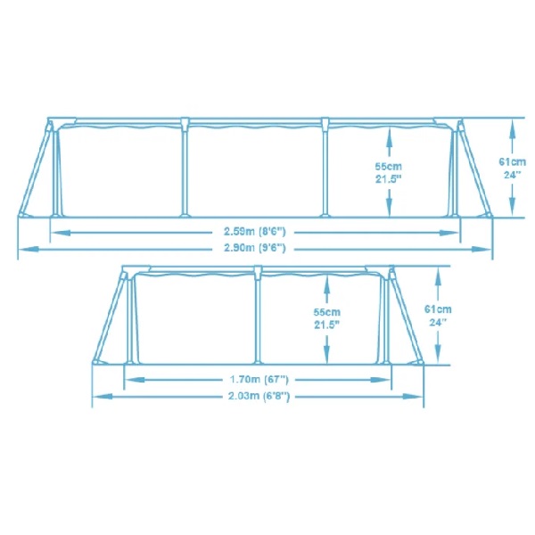 Piscina Steel Pro 259x170x61cm, 2300L, carcas metal