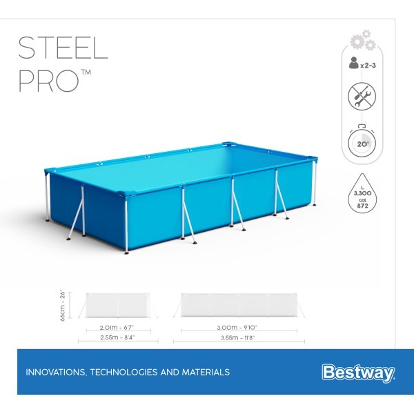 Piscina Steel Pro 300x201x66cm, 3300L, carcas metal