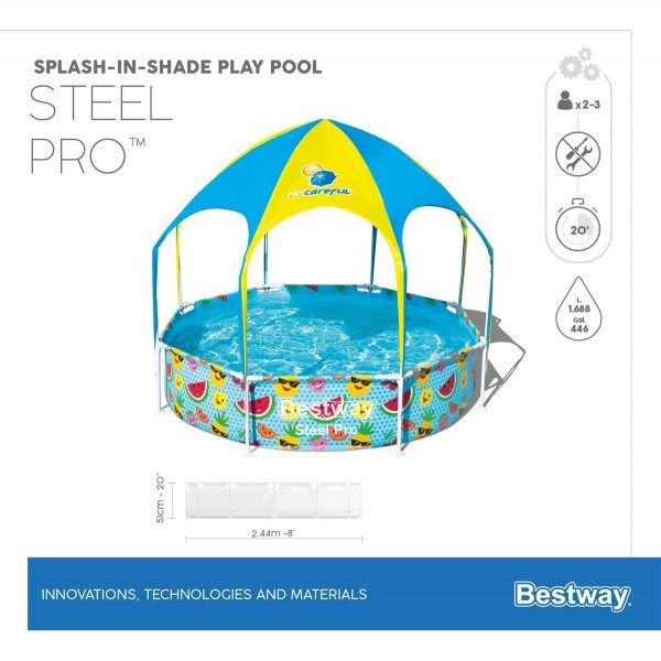 Piscina carcas My First Pool 244х51cm, 1688L cu baldachin, 3+