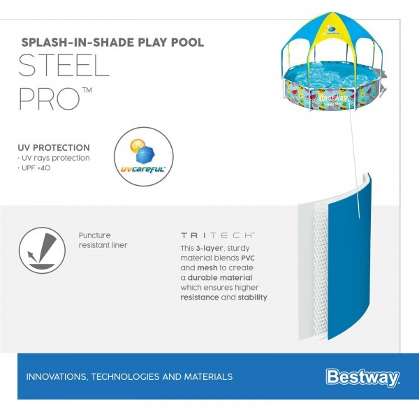 Piscina carcas My First Pool 244х51cm, 1688L cu baldachin, 3+