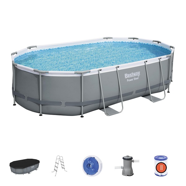 Piscina Power Steel Oval 488x305x107cm, 10949L, carcas metal