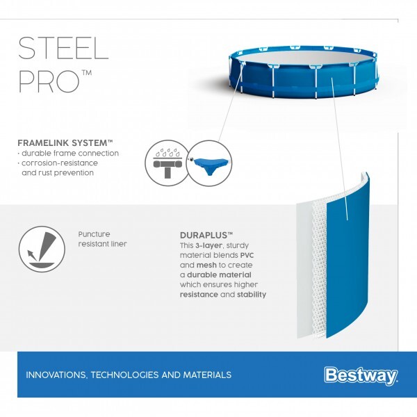 Piscina Steel Pro 305x76cm, 4678L, carcas metal
