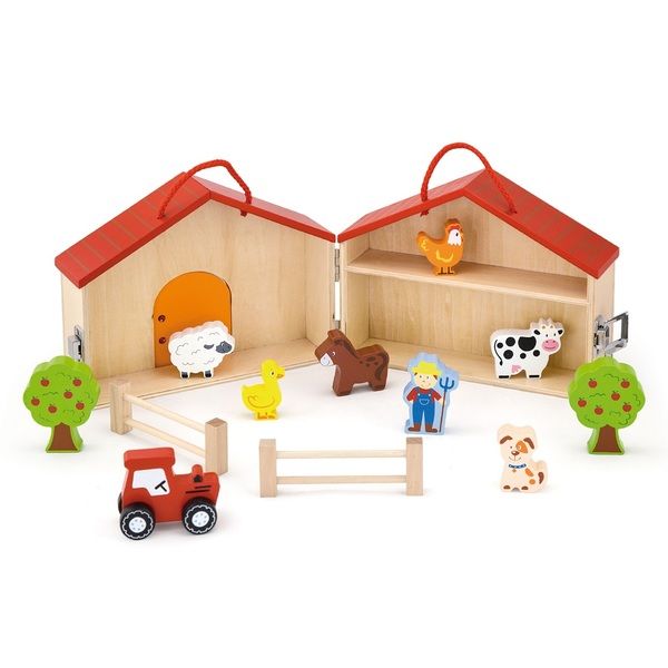 Set de joc din lemn „Ferma cu animale”