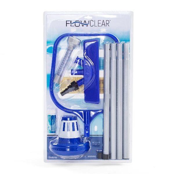 Set curatare piscina (plasă, perie, dozator, termometru, tester, set reparatie, miner 172cm)