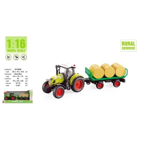1:16 Tractor cu fricțiune “Trailered Farm Tractor” (lumina / sunet)
