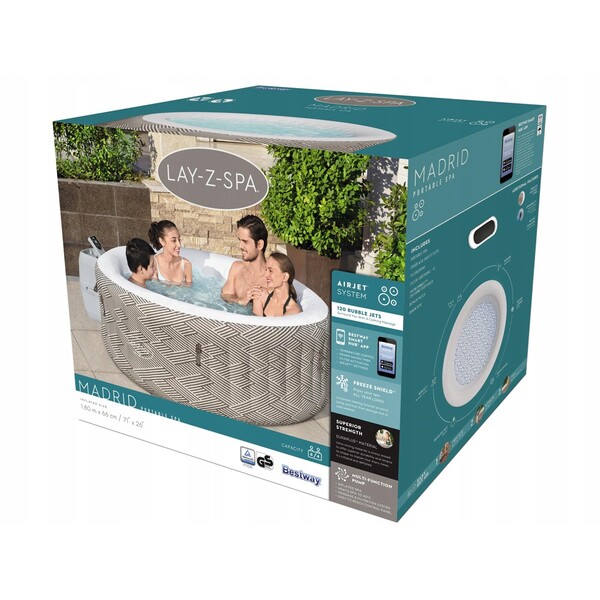Jacuzzi SPA Madrid AirJet 180x66cm, 669L, 2-4 persoane
